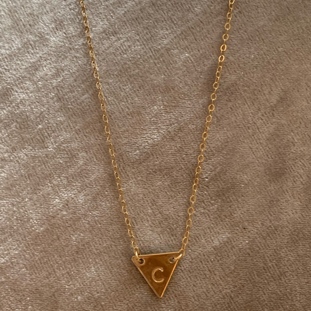 “C” initial necklace, 18 inch 14k gold filled necklace